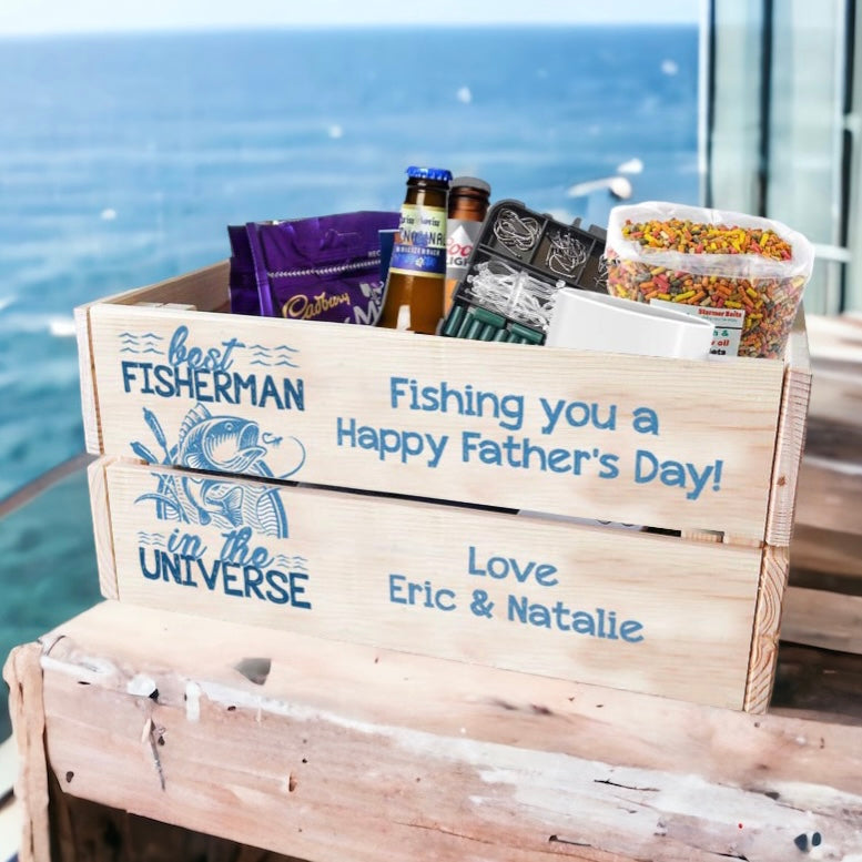 Fisherman Gift For Father's Day - Fishing You a Happy Father's Day Wooden Crate