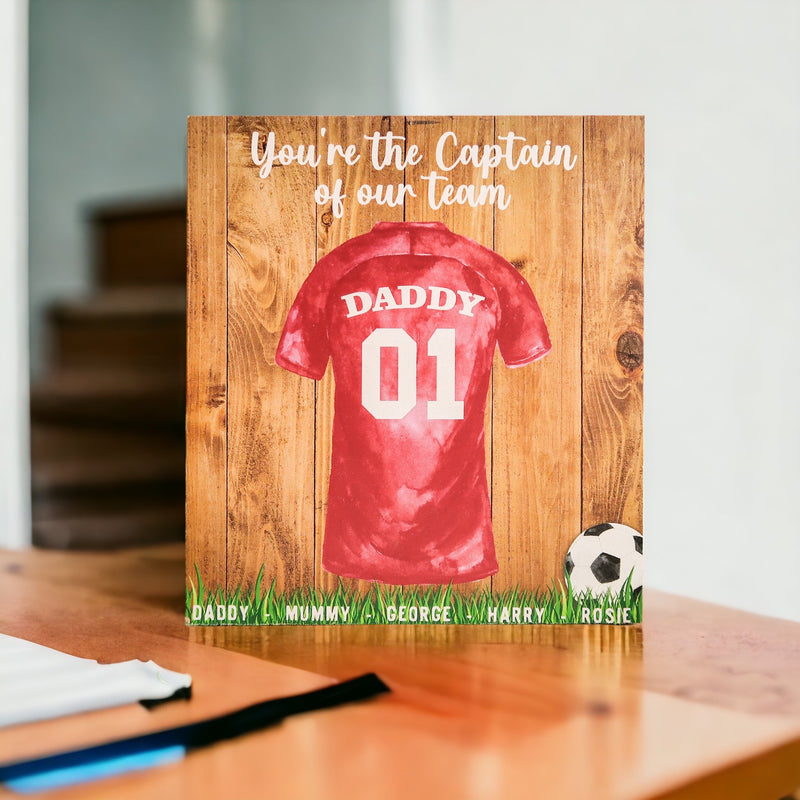 Custom Football Shirt Family Sign - Personalised - Birthday Gift for Dad - Gift For Football Fans - Football Print - Personalised Gift