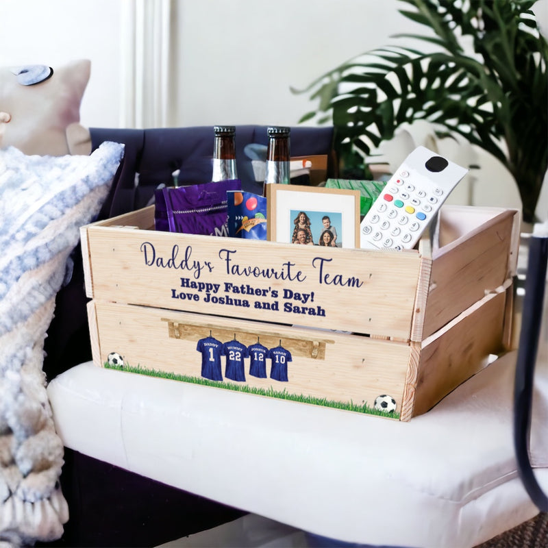 Personalised Fathers Day Crate - Football Gift For Dad