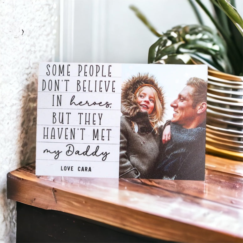 Daddy Fathers Day Gift - Fathers Day Gift for Dad - Gift Photo Husband Gift - Gift for Husband - Gift Daddy Gift Papa Wood Photo